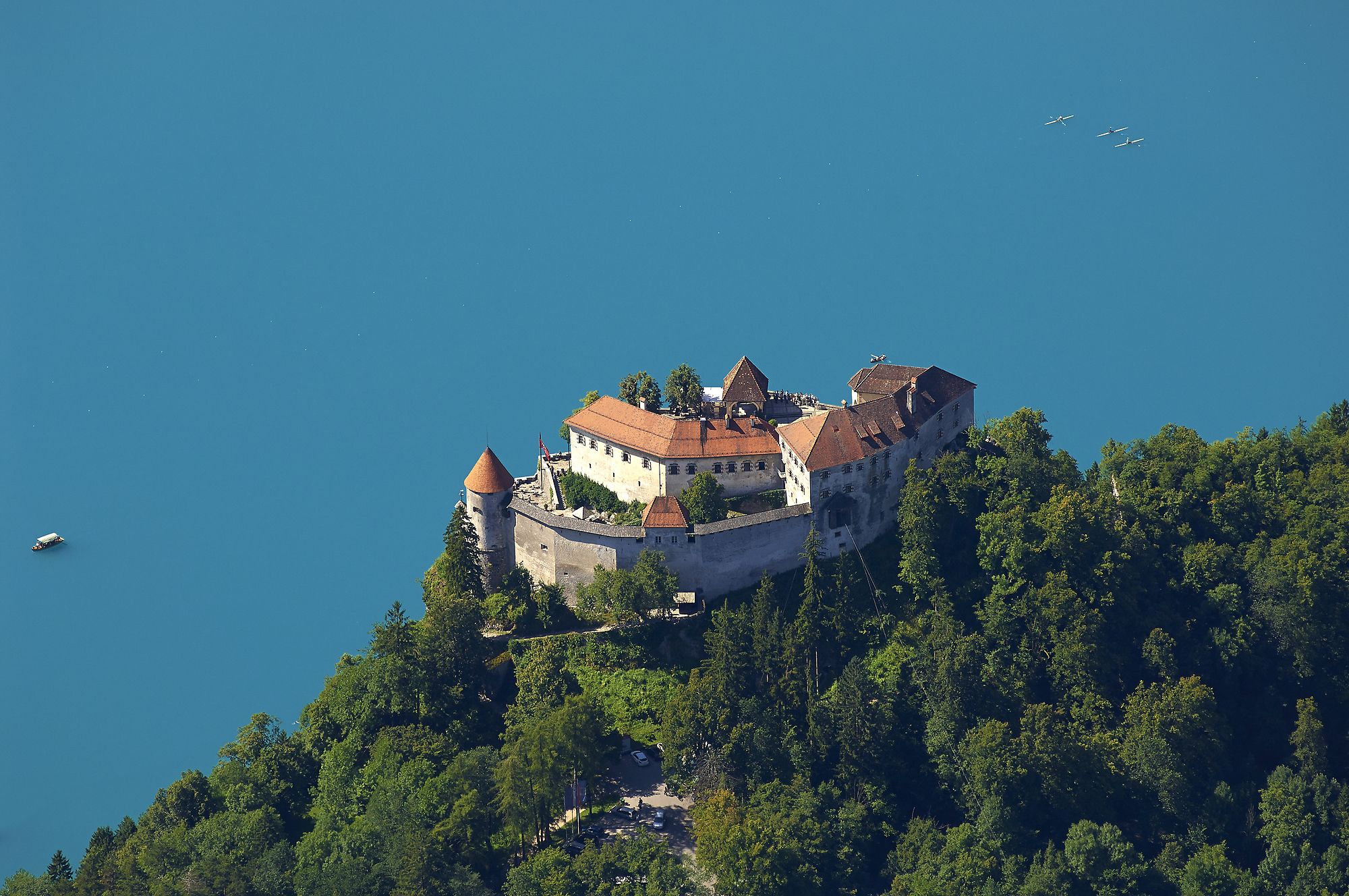 Bled Castle, with Lake Bled in the background